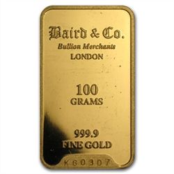 100 gram Gold Bar (Secondary Market) .999+ Fine