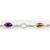 Image 2 : 6.00CT Multi Precious Gemstone Silver Bezel Bracelet 3.