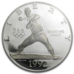 1992-S Olympic Baseball $1 Silver Commemorative - PR-69