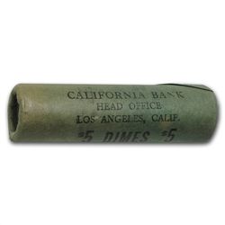 $5 Roosevelt Dimes - 90% Silver 50-Coin Roll (Bank Wrap