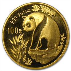1993 1 oz Gold Chinese Panda - Large Date MS-69 PCGS