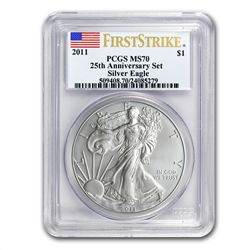2011 (5 Coin) Silver Eagle Set MS/PR-70 PCGS 25th Anniv