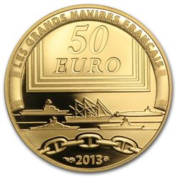 2013 1/4 oz Gold Proof Great French Ships - La Gloire