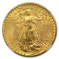 1920 $20 St. Gaudens Gold Double Eagle - MS-63 NGC