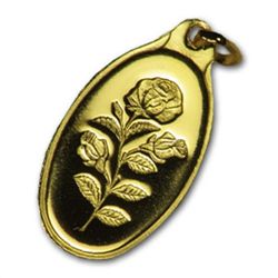 1 gram Rose Oval-Shaped Pamp Suisse Gold Pendant