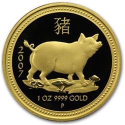 2007 Proof Gold Year of the Pig Lunar 3-Coin Set (Serie