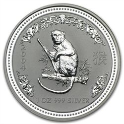 2004 1 oz Silver Lunar Year of the Monkey (Series I)