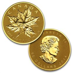2014 4 Coin (1.4 oz) Gold Canadian Fractional Set - Map