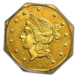 1854 BG-532 Liberty Octagonal One Dollar Gold AU-58 PCG