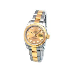 Lady Rolex 18k Gold & Stainless Oyster Perpetual Watch