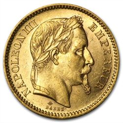 France (1852-1870) Gold 20 Francs of Napoleon III BU