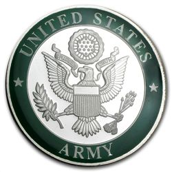 1 oz U.S. Army Enameled Silver Round (w/Gift Box &amp;