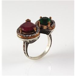 Natural Stone Statement Victorian Design Ring