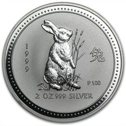 1999 2 oz Silver Lunar Year of the Rabbit (Series I)