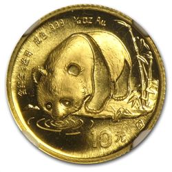 1987-S (1/10 oz) Gold Chinese Pandas - MS-70 NGC