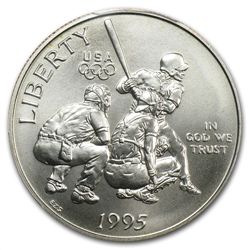 1995-S Olympic Baseball Half Dollar Clad Commem MS-70 P