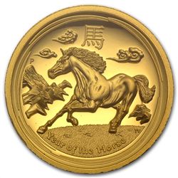2014 1 oz Ultra High Relief Proof Gold Horse PCGS PR-70