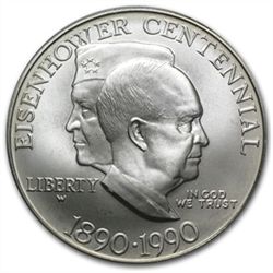 1990-W Eisenhower Centennial $1 Silver Commemorative -