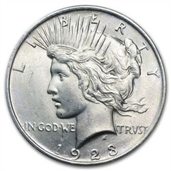 1922-1925 Peace Silver Dollar - Brilliant Uncirculated