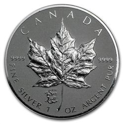 2012 1 oz Silver Canadian Maple Leaf - Dragon Privy