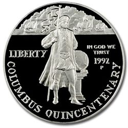 1992-P Columbus Quincentenary $1 Silver Commem -PR-70 D