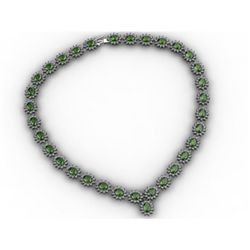 Tourmaline 38.94 ctw Diamond Necklace 14kt White Gold