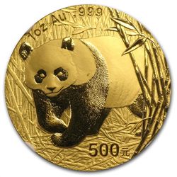 2002 1 oz Gold Chinese Panda MS-69 NGC