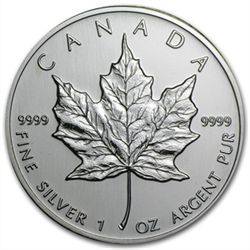 2002 1 oz Silver Canadian Maple Leaf (Brilliant Uncircu