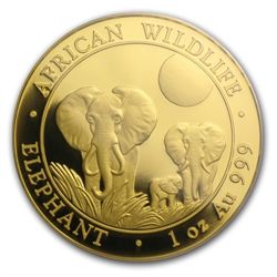 2014 1 oz Gold Somalian African Elephant PCGS PR-69 DCA