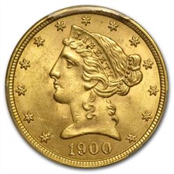 $5 Liberty Gold Half Eagle - MS-64 PCGS