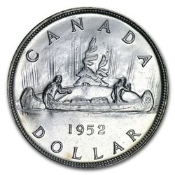 Canada 1952 1 Dollar Almost Uncirculated