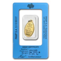 5 gram Fortuna Oval-Shaped Pamp Suisse Gold Pendant