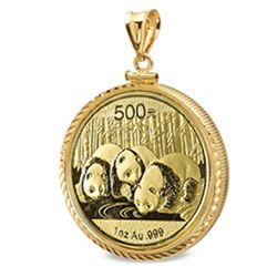 2014 1 oz Gold Panda Pendant (Diamond-ScrewTop Bezel)