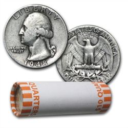 $10 Washington Quarters - 90% Silver 40-Coin Roll (Avg.