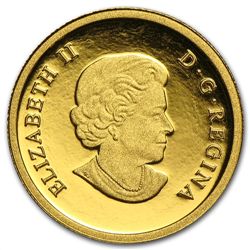 2013 1/10 oz Gold Canadian $5 - The Wolf