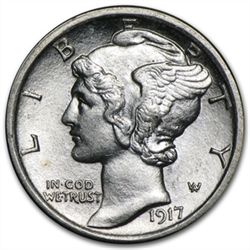 1917-D Brilliant Uncirculated - Full Split Bands - Merc