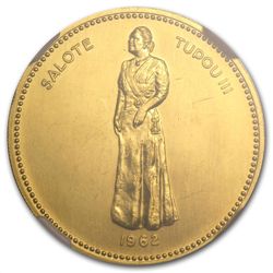 Tonga 1962 Gold 1/2 Koula Queen Salote NGC Unc Details