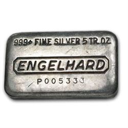 5 oz Engelhard Silver Bar (Pressed) .999 Fine