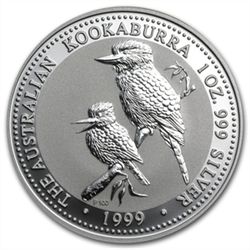1999 1 oz Silver Australian Kookaburra