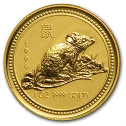 1996 1 oz Gold Year of the Rat Lunar Coin (Series I)