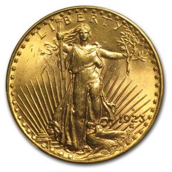 1923-D $20 St. Gaudens Gold Double Eagle - MS-63 PCGS