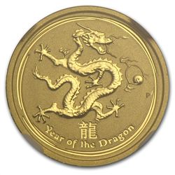 2012 1/20 oz Gold Lunar Year of the Dragon (SII) MS-69