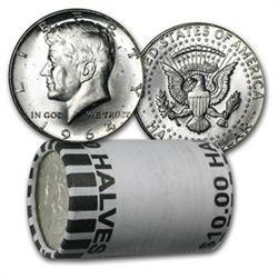 $10 1964 Kennedy Half-Dollars - 90% Silver 20-Coin Roll