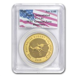 2000 Australia Gold Nugget WTC Ground Zero Gem BU 3-Coi