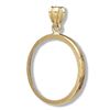 Image 1 : 14K Gold Prong Diamond-Cut Coin Bezel - 27 mm