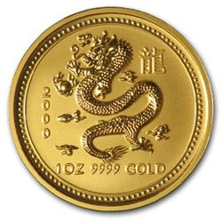 2000 1 oz Gold Year of the Dragon Lunar Coin (Series I)