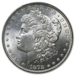 1878 Morgan Dollar - 7/8 Tailfeathers - Strong MS-64+ P