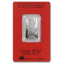 10 gram Pamp Suisse Silver Bar - Horse (In Assay)