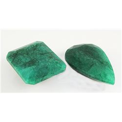 144.17ctw Faceted Loose Emerald Beryl Gemstone Lot of 2