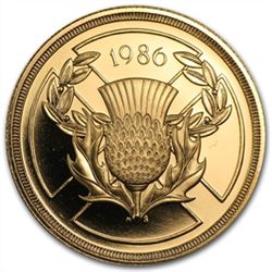 Great Britain 1986 2 Pounds Gold Proof Games